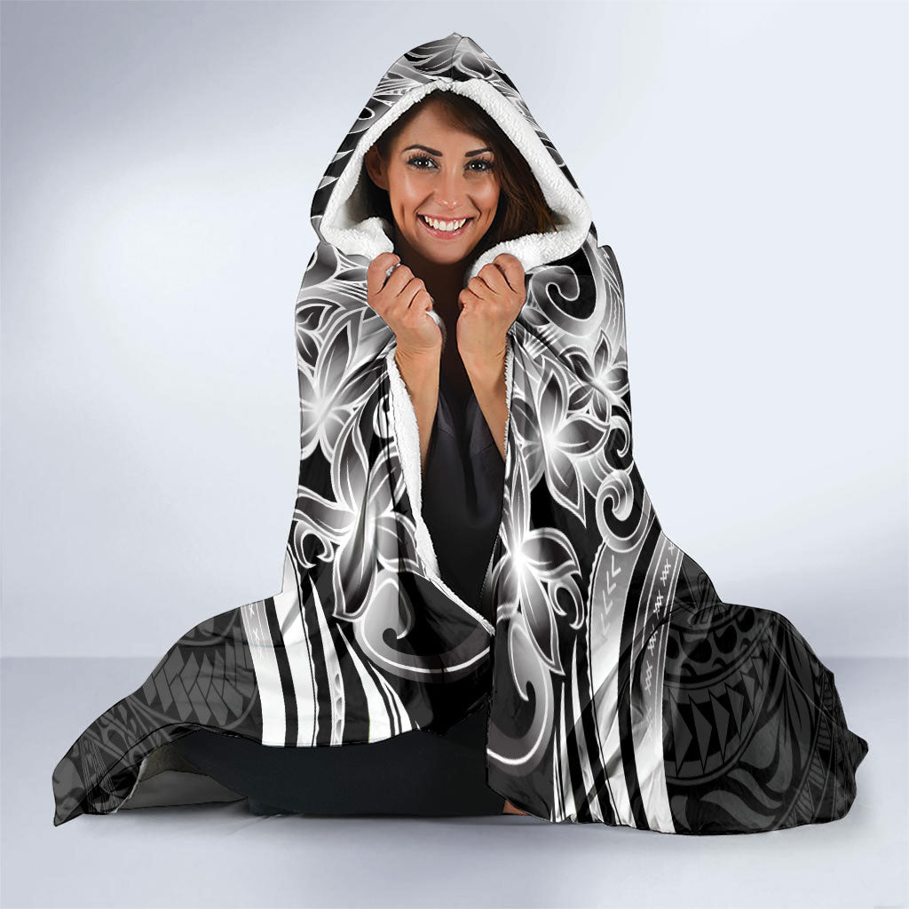 Tiki Drum Hawaii Hooded Blanket Hawaiian Kakau Tattoo Style