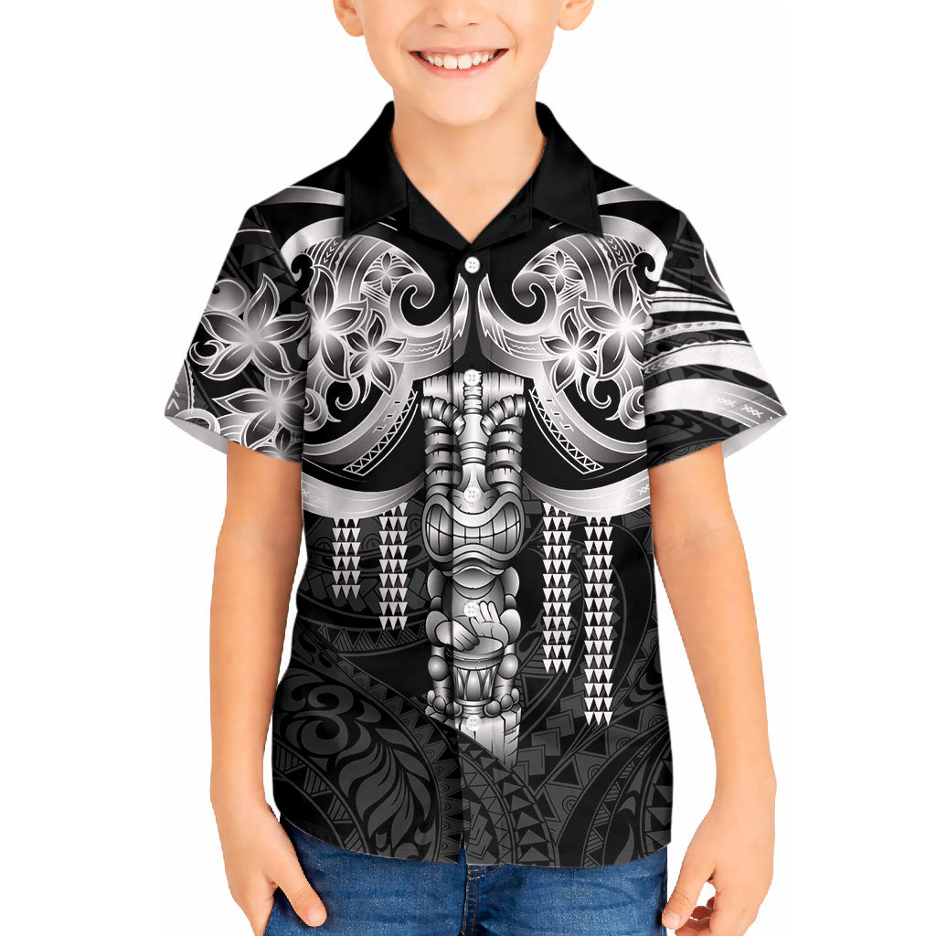 Tiki Drum Hawaii Kid Hawaiian Shirt Hawaiian Kakau Tattoo Style