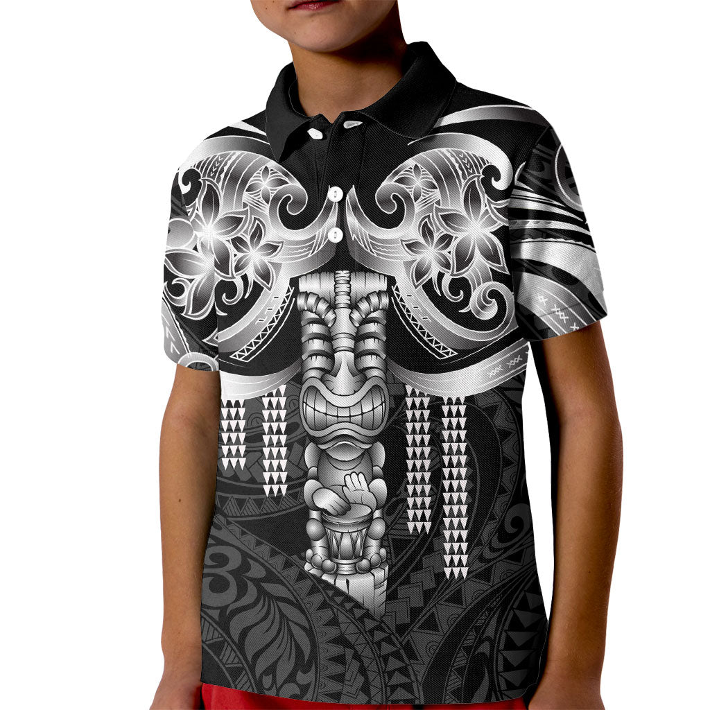 Tiki Drum Hawaii Kid Polo Shirt Hawaiian Kakau Tattoo Style