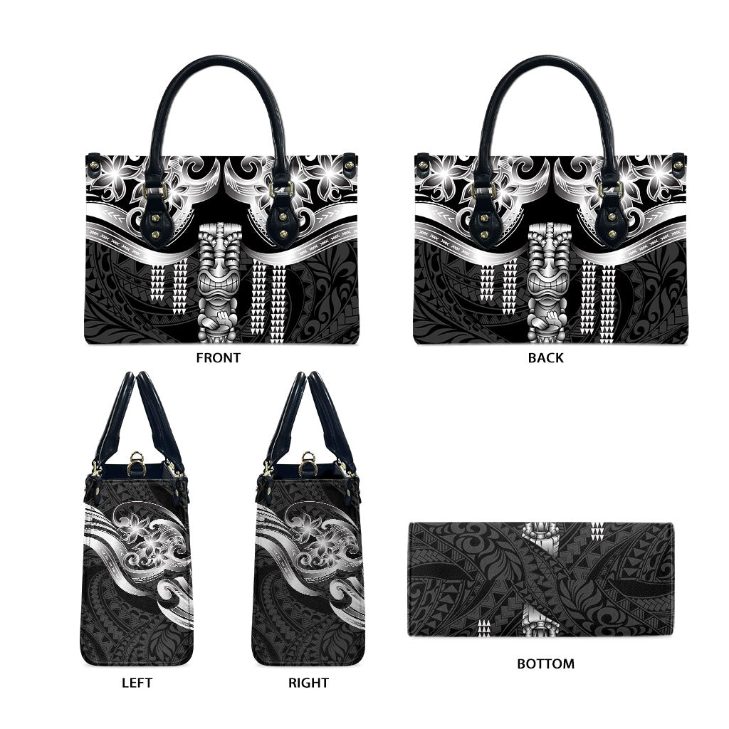 Tiki Drum Hawaii Leather Bag Hawaiian Kakau Tattoo Style