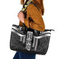 Tiki Drum Hawaii Leather Tote Bag Hawaiian Kakau Tattoo Style