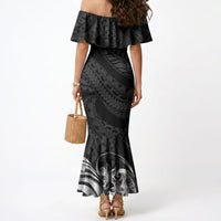 Tiki Drum Hawaii Mermaid Dress Hawaiian Kakau Tattoo Style