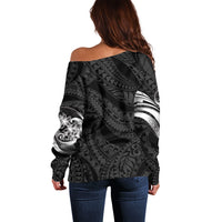 Tiki Drum Hawaii Off Shoulder Sweater Hawaiian Kakau Tattoo Style