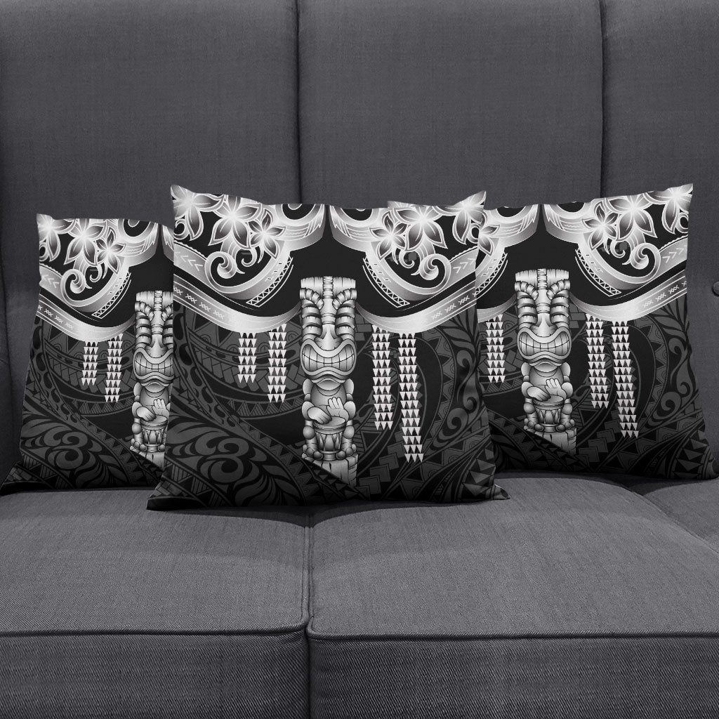 Tiki Drum Hawaii Pillow Cover Hawaiian Kakau Tattoo Style