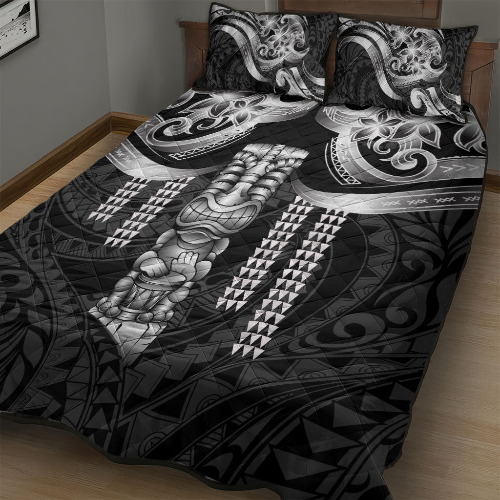 Tiki Drum Hawaii Quilt Bed Set Hawaiian Kakau Tattoo Style