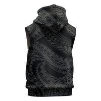 Tiki Drum Hawaii Sleeveless Hoodie Hawaiian Kakau Tattoo Style