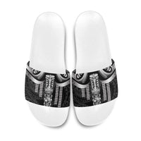Tiki Drum Hawaii Slide Sandals Hawaiian Kakau Tattoo Style