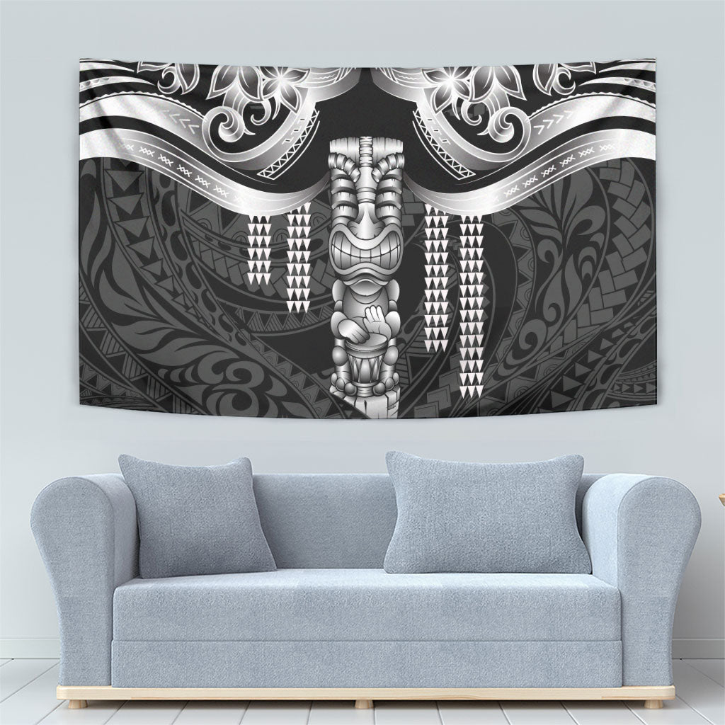Tiki Drum Hawaii Tapestry Hawaiian Kakau Tattoo Style
