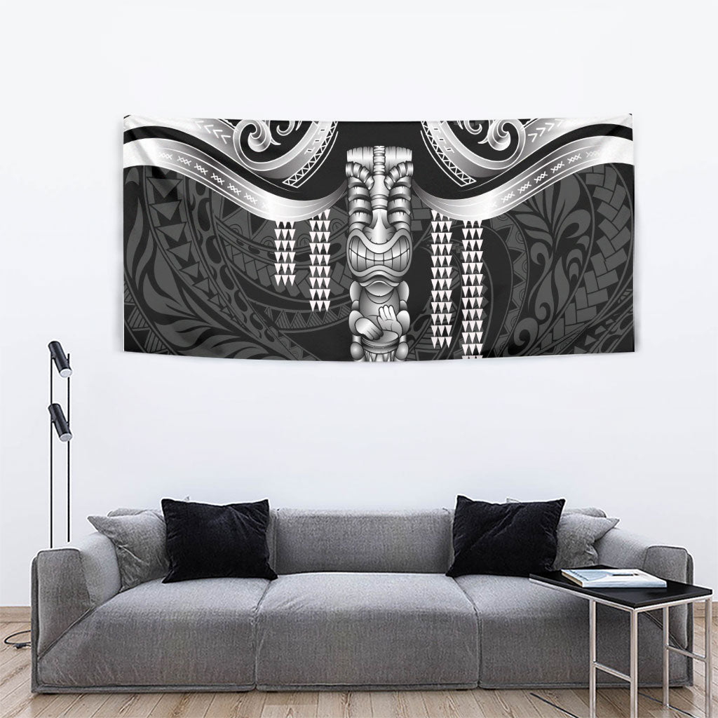 Tiki Drum Hawaii Tapestry Hawaiian Kakau Tattoo Style