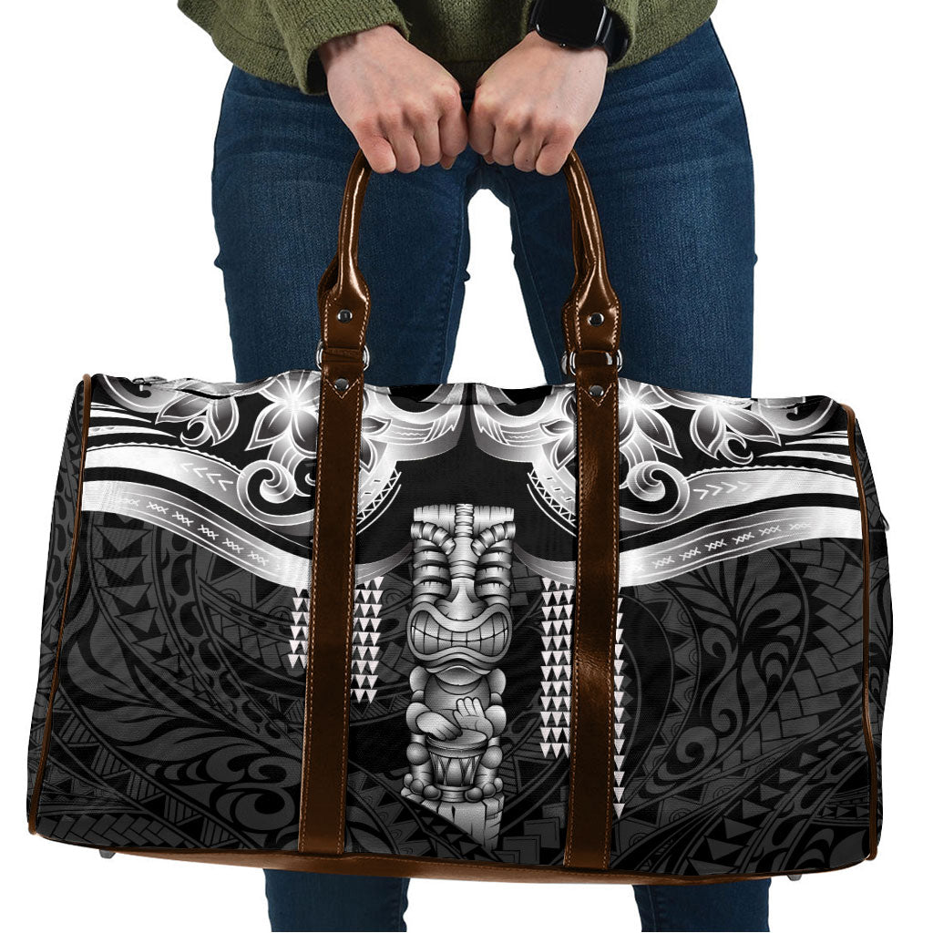 Tiki Drum Hawaii Travel Bag Hawaiian Kakau Tattoo Style LT14 Black - Polynesian Pride