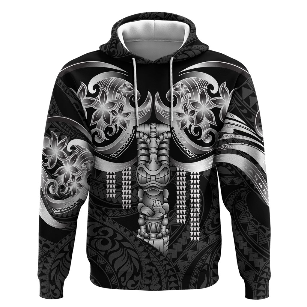 Tiki Drum Hawaii Zip Hoodie Hawaiian Kakau Tattoo Style