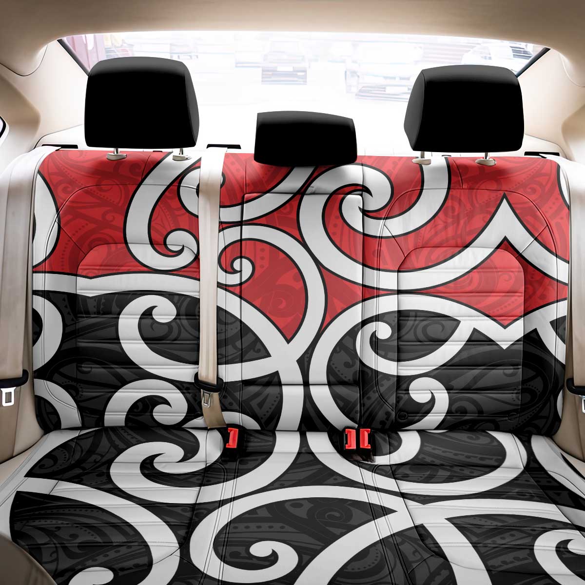New Zealand Back Car Seat Cover Maori Koru Tino Rangatiratanga Color - Polynesian Pride