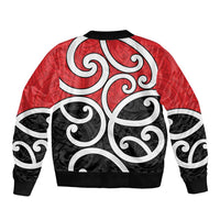 New Zealand Bomber Jacket Maori Koru Tino Rangatiratanga Color - Polynesian Pride