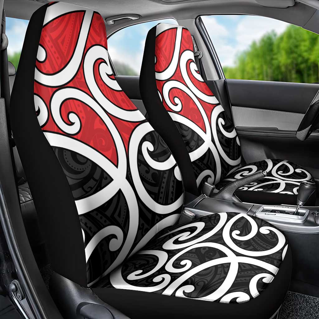 New Zealand Car Seat Cover Maori Koru Tino Rangatiratanga Color - Polynesian Pride