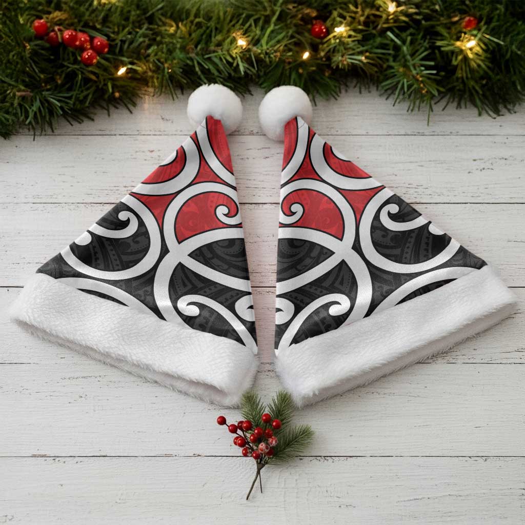 New Zealand Christmas Santa Hat Maori Koru Tino Rangatiratanga Color - Polynesian Pride