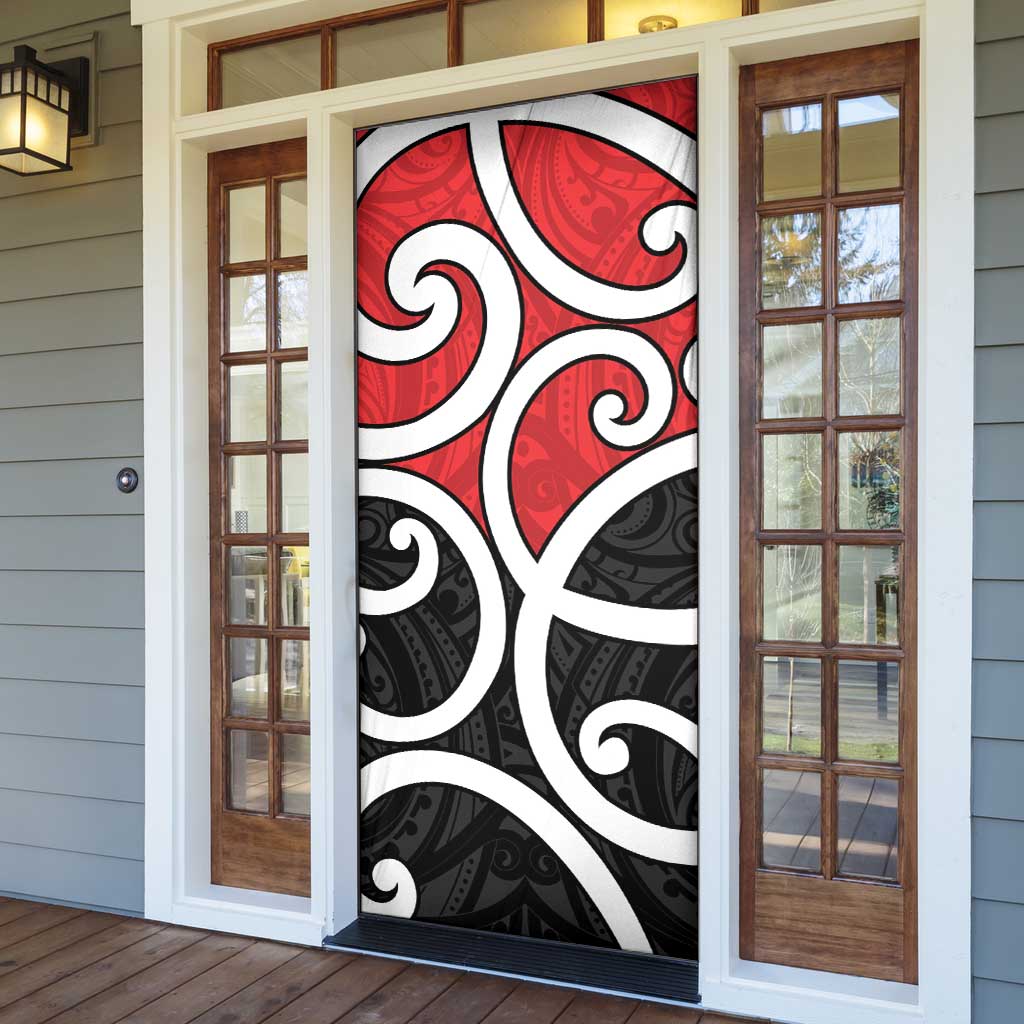 New Zealand Door Cover Maori Koru Tino Rangatiratanga Color - Polynesian Pride
