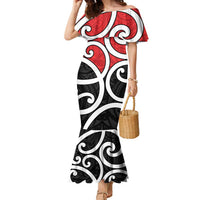 New Zealand Family Matching Mermaid Dress and Hawaiian Shirt Maori Koru Tino Rangatiratanga Color - Polynesian Pride