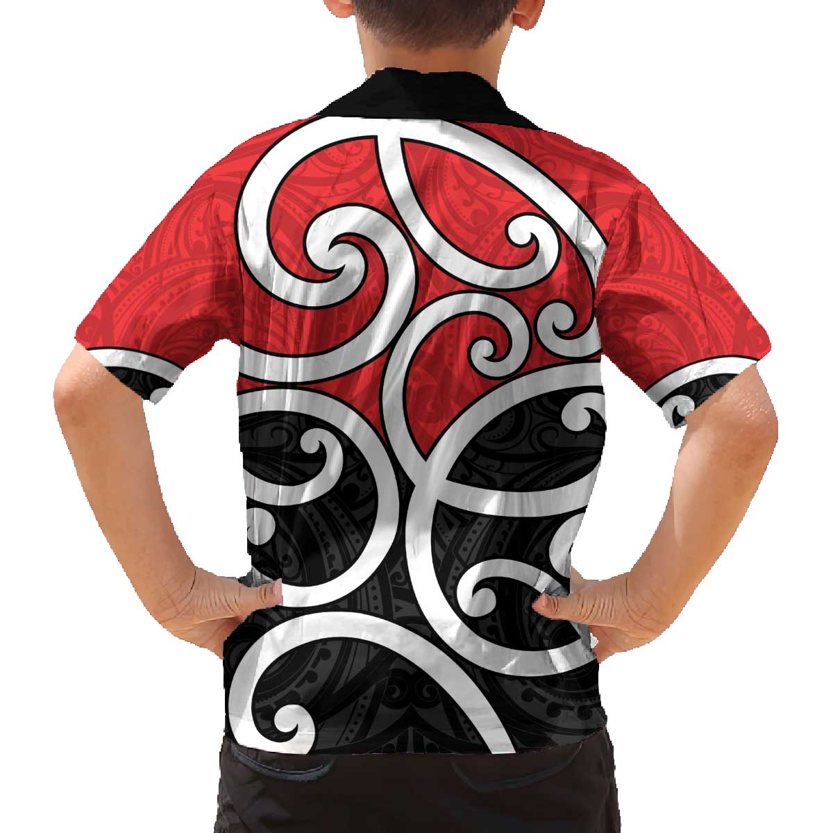 New Zealand Family Matching Off The Shoulder Long Sleeve Dress and Hawaiian Shirt Maori Koru Tino Rangatiratanga Color - Polynesian Pride