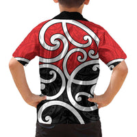 New Zealand Family Matching Off The Shoulder Long Sleeve Dress and Hawaiian Shirt Maori Koru Tino Rangatiratanga Color - Polynesian Pride