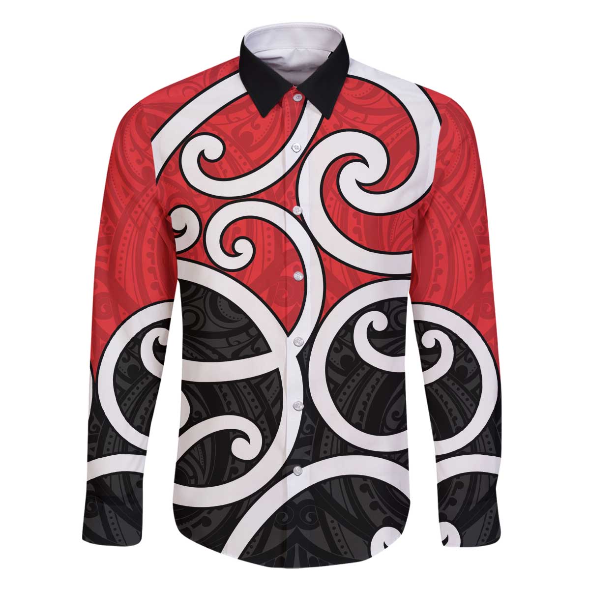 New Zealand Family Matching Off The Shoulder Long Sleeve Dress and Hawaiian Shirt Maori Koru Tino Rangatiratanga Color - Polynesian Pride