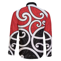 New Zealand Family Matching Off The Shoulder Long Sleeve Dress and Hawaiian Shirt Maori Koru Tino Rangatiratanga Color - Polynesian Pride