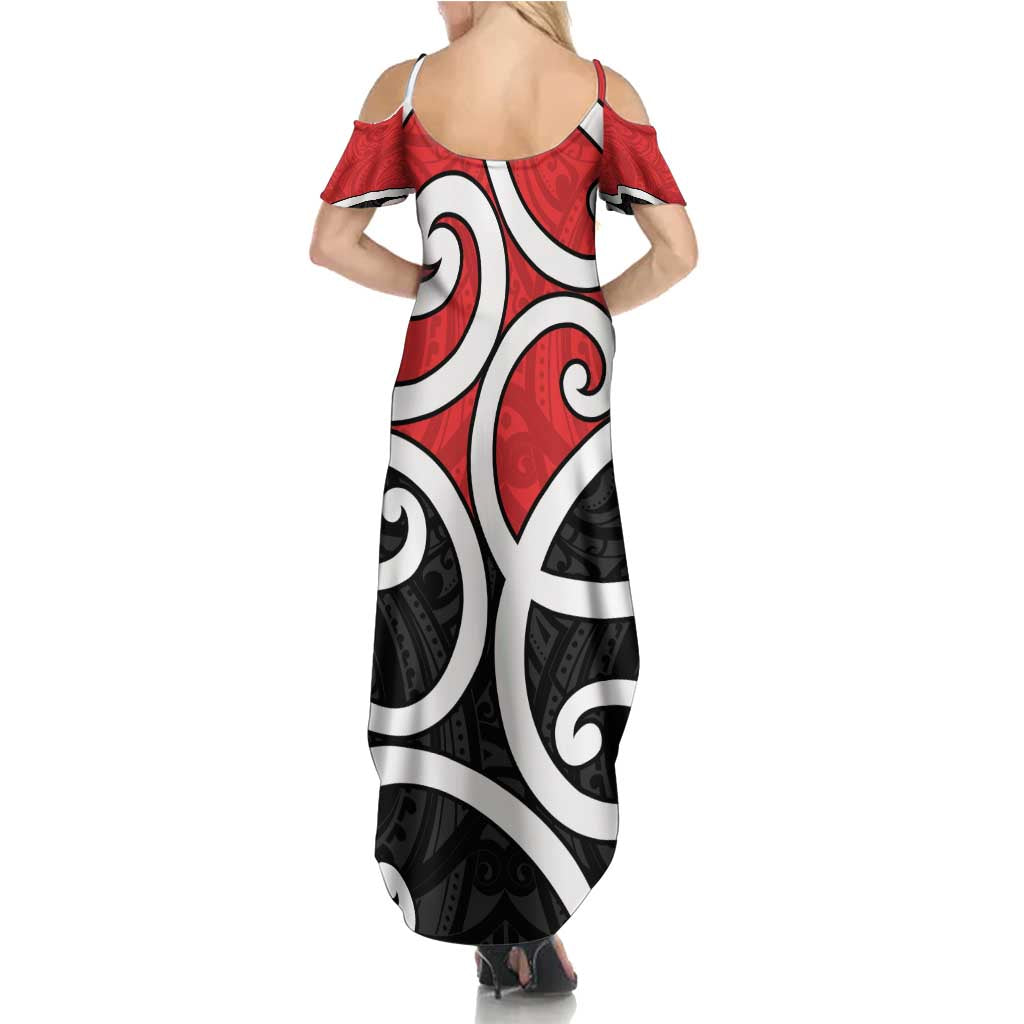New Zealand Family Matching Summer Maxi Dress and Hawaiian Shirt Maori Koru Tino Rangatiratanga Color - Polynesian Pride