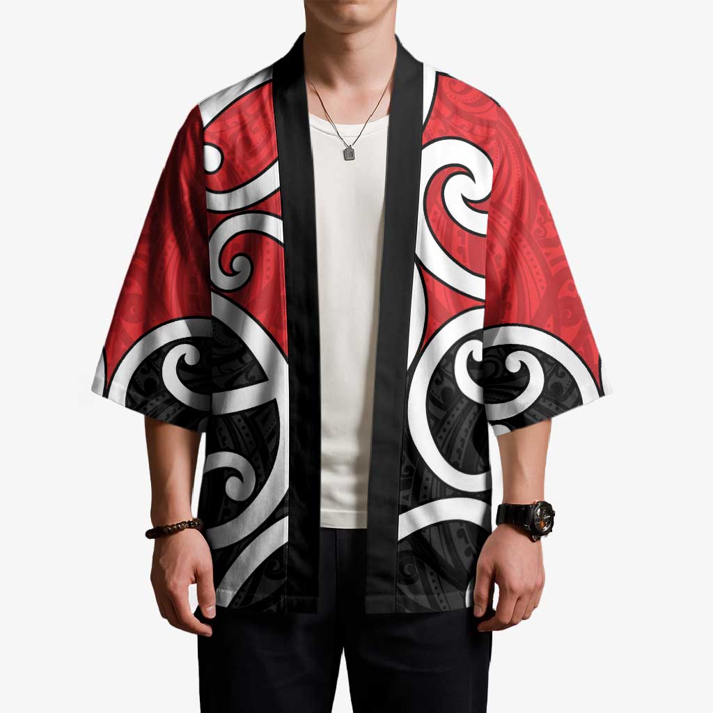 New Zealand Kimono Maori Koru Tino Rangatiratanga Color - Polynesian Pride