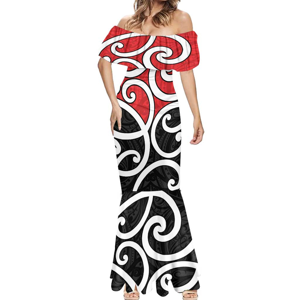 New Zealand Mermaid Dress Maori Koru Tino Rangatiratanga Color - Polynesian Pride