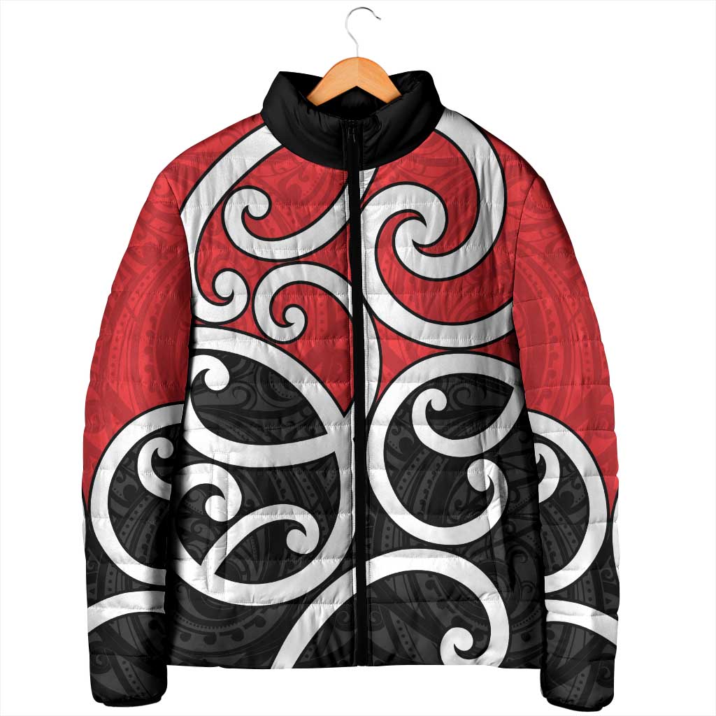 New Zealand Padded Jacket Maori Koru Tino Rangatiratanga Color - Polynesian Pride