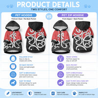 New Zealand Pet Hoodie Maori Koru Tino Rangatiratanga Color