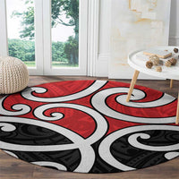 New Zealand Round Carpet Maori Koru Tino Rangatiratanga Color - Polynesian Pride