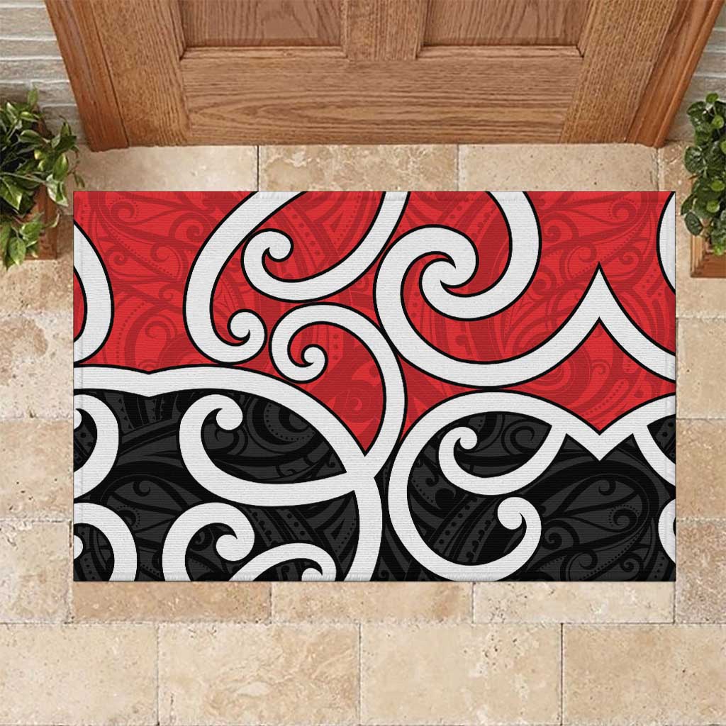 New Zealand Rubber Doormat Maori Koru Tino Rangatiratanga Color - Polynesian Pride