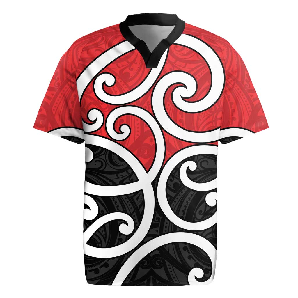 New Zealand Rugby Jersey Maori Koru Tino Rangatiratanga Color - Polynesian Pride