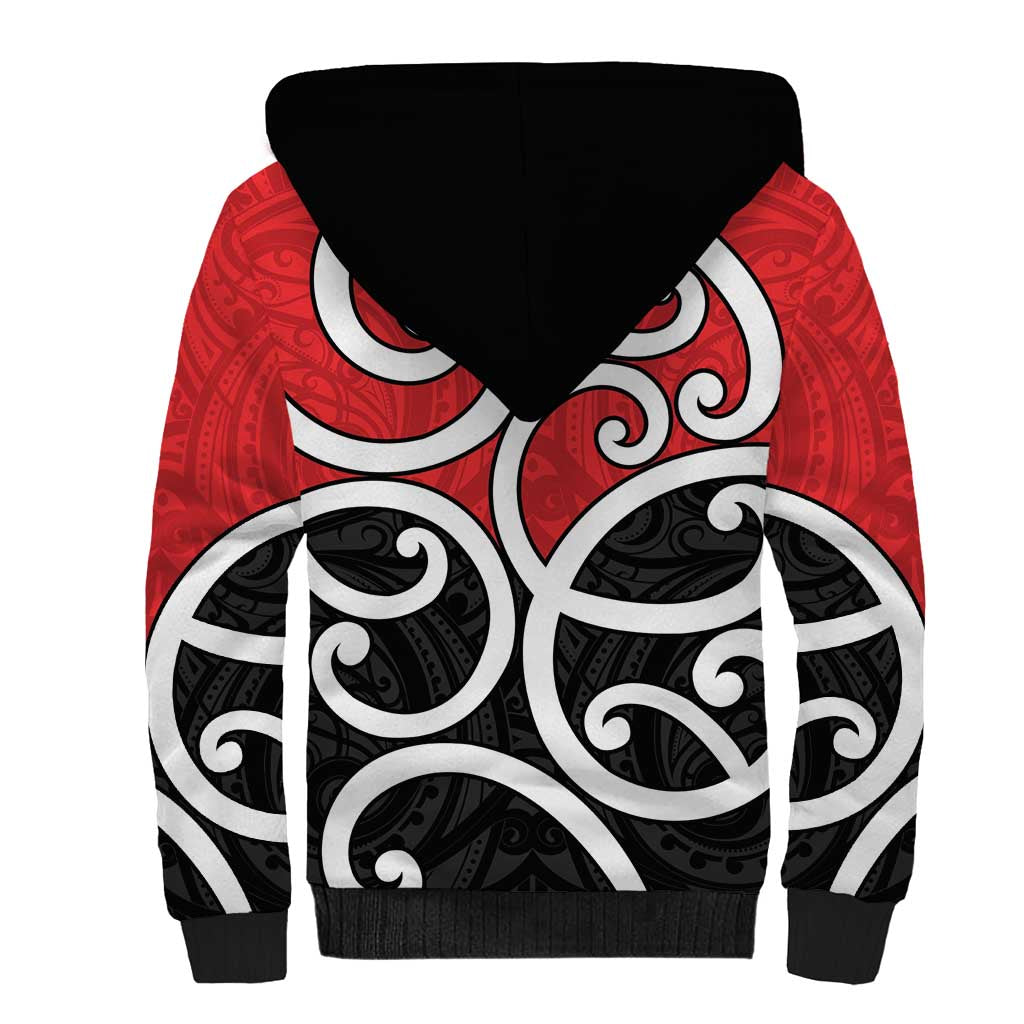 New Zealand Sherpa Hoodie Maori Koru Tino Rangatiratanga Color - Polynesian Pride