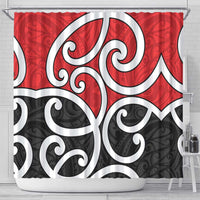 New Zealand Shower Curtain Maori Koru Tino Rangatiratanga Color - Polynesian Pride