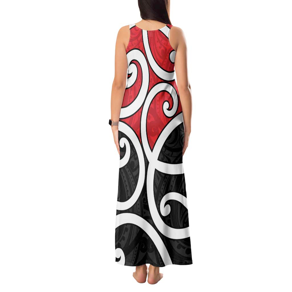 New Zealand Tank Maxi Dress Maori Koru Tino Rangatiratanga Color - Polynesian Pride