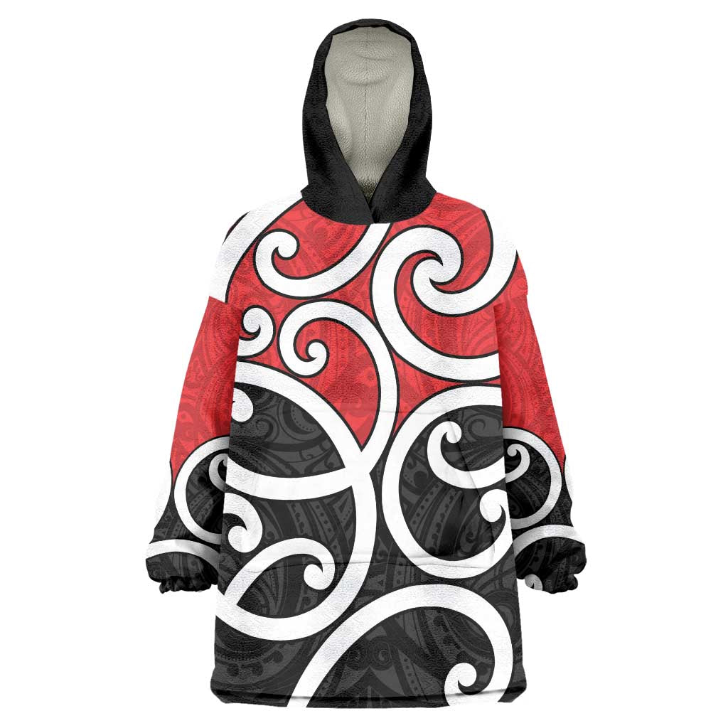 New Zealand Wearable Blanket Hoodie Maori Koru Tino Rangatiratanga Color - Polynesian Pride