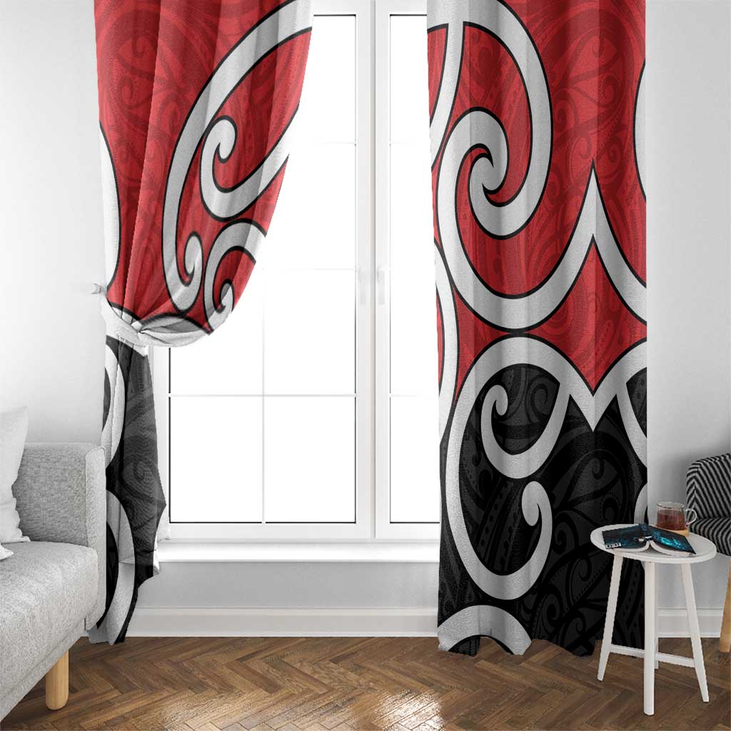 New Zealand Window Curtain Maori Koru Tino Rangatiratanga Color - Polynesian Pride