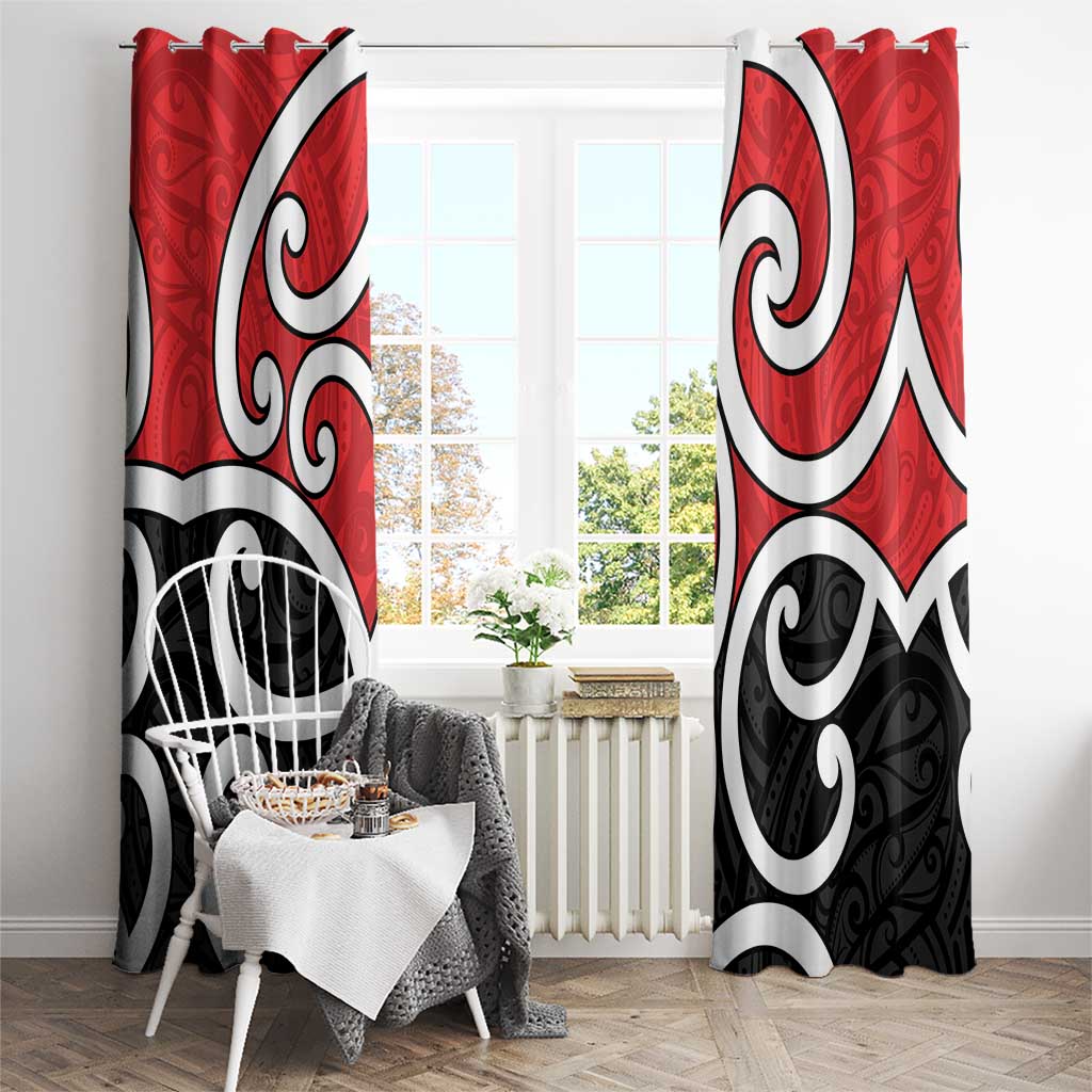New Zealand Window Curtain Maori Koru Tino Rangatiratanga Color - Polynesian Pride
