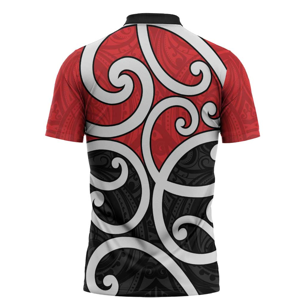 New Zealand Zipper Polo Shirt Maori Koru Tino Rangatiratanga Color - Polynesian Pride
