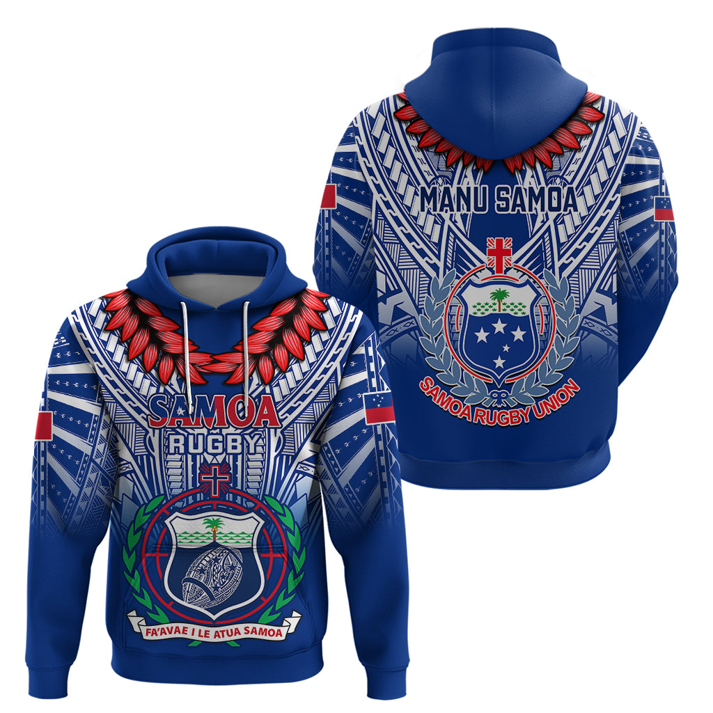 Samoa Rugby Hoodie 2023 Go Manu Samoa With Ula Fala Style LT14 - Polynesian Pride