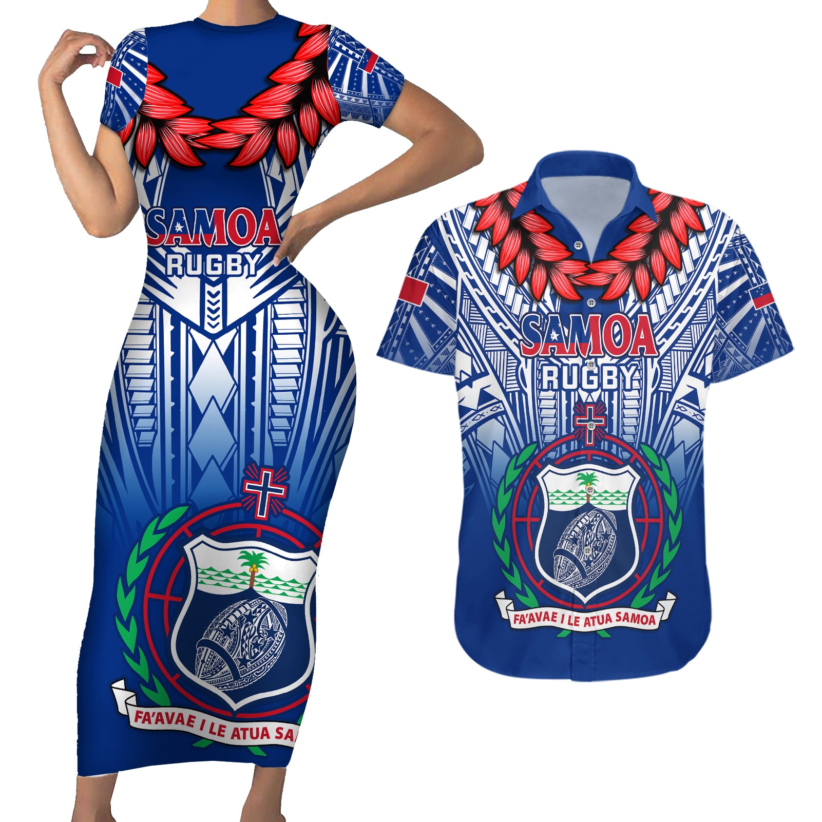 custom-samoa-rugby-couples-matching-short-sleeve-bodycon-dress-and-hawaiian-shirt-2023-go-manu-samoa-with-ula-fala-style