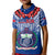 Custom Samoa Rugby Kid Polo Shirt 2023 Go Manu Samoa With Ula Fala Style LT14 Kid Blue - Polynesian Pride