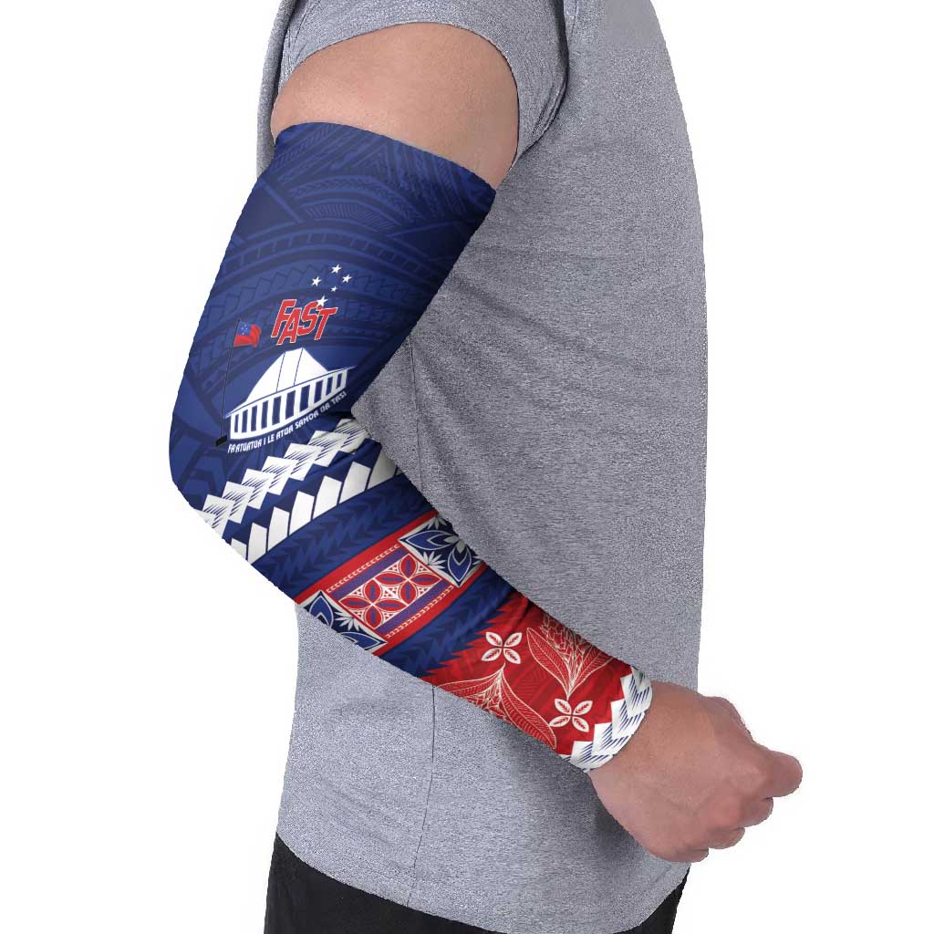 Personalised FAST Samoa Siapo Arm Sleeves Teuila Flowers Samoan Pattern - Polynesian Pride