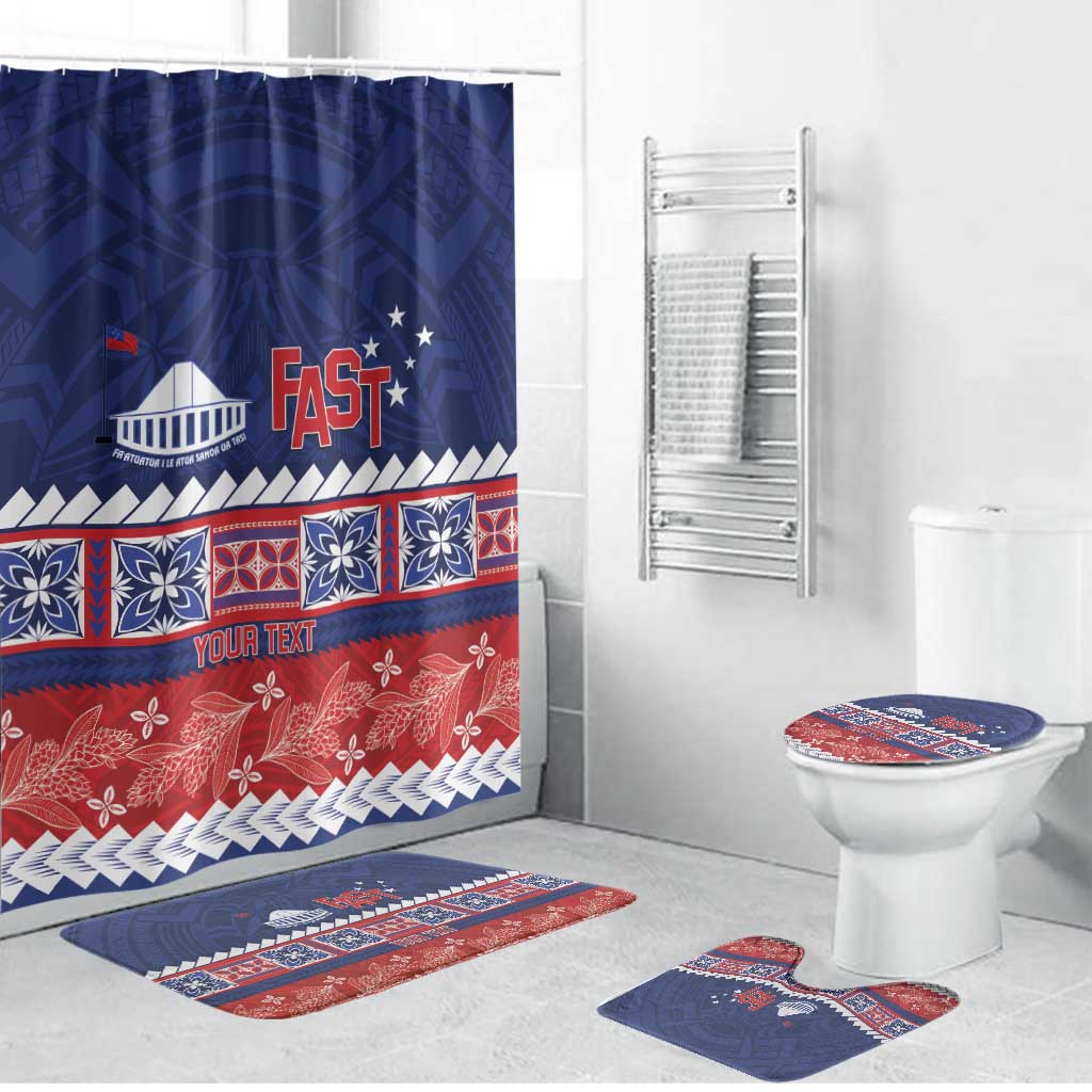 Personalised FAST Samoa Siapo Bathroom Set Teuila Flowers Samoan Pattern - Polynesian Pride