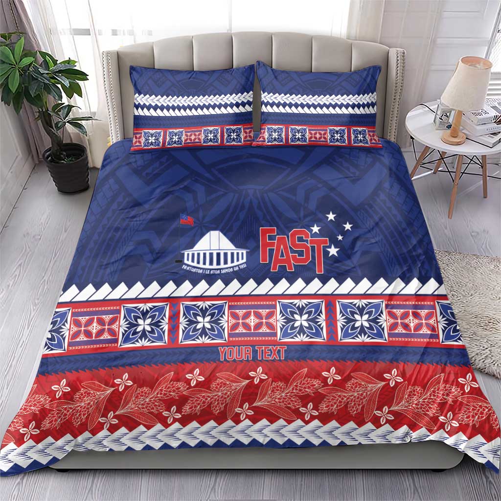Personalised FAST Samoa Siapo Bedding Set Teuila Flowers Samoan Pattern - Polynesian Pride