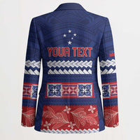 Personalised FAST Samoa Siapo Blazer Teuila Flowers Samoan Pattern - Polynesian Pride