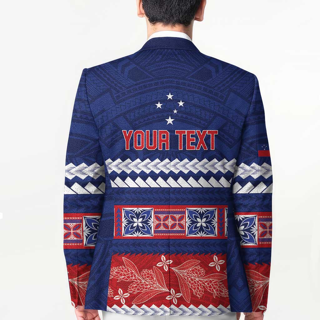 Personalised FAST Samoa Siapo Blazer Teuila Flowers Samoan Pattern - Polynesian Pride