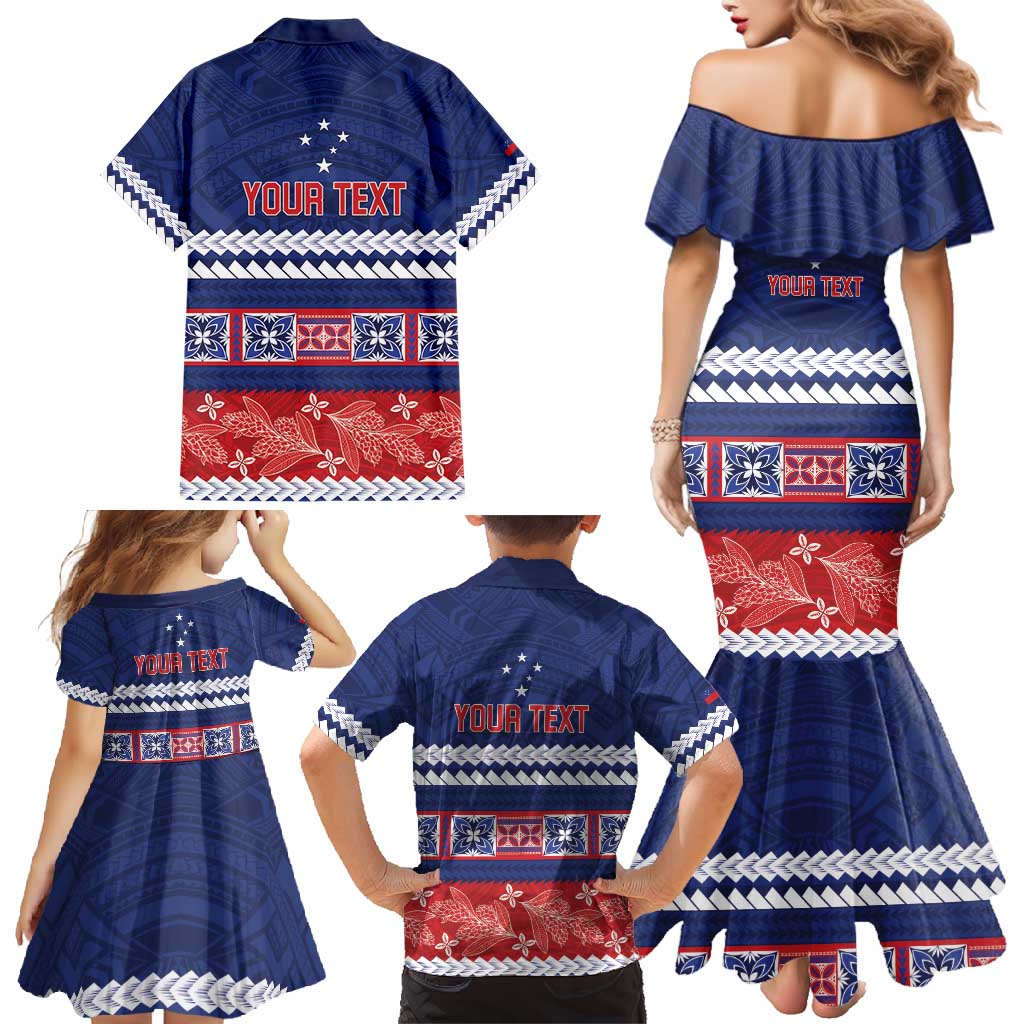Personalised FAST Samoa Siapo Family Matching Mermaid Dress and Hawaiian Shirt Teuila Flowers Samoan Pattern - Polynesian Pride