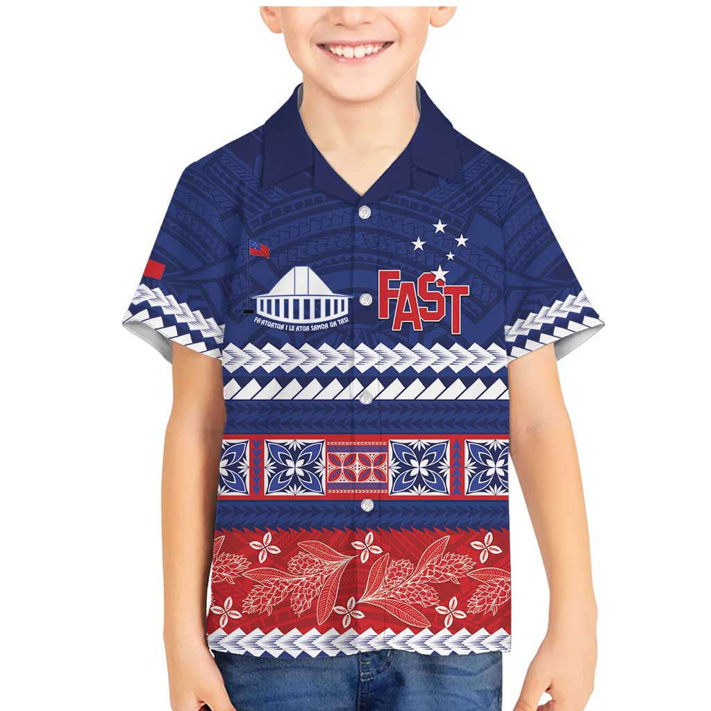 Personalised FAST Samoa Siapo Family Matching Mermaid Dress and Hawaiian Shirt Teuila Flowers Samoan Pattern - Polynesian Pride